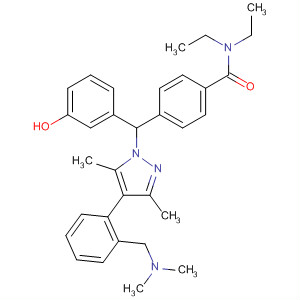 489467-11-0  Benzamide,4-[[4-[2-[(dimethylamino)methyl]phenyl]-3,5-dimethyl-1H-pyrazol-1-yl](3-hydroxyphenyl)methyl]-N,N-diethyl-