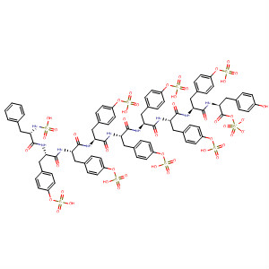 489471-40-1  L-Tyrosine,N-sulfo-L-phenylalanyl-O-sulfo-L-tyrosyl-O-sulfo-L-tyrosyl-O-sulfo-L-tyrosyl-O-sulfo-L-tyrosyl-O-sulfo-L-tyrosyl-O-sulfo-L-tyrosyl-O-sulfo-L-tyrosyl-,hydrogen sulfate (ester), decasodium salt 489471-40-1  L-Tyrosine,N-sulfo-L-phenylalanyl-O-sulfo-L-tyrosyl-O-sulfo-L-tyrosyl-O-sulfo-L-tyrosyl-O-sulfo-L-tyrosyl-O-sulfo-L-tyrosyl-O-sulfo-L-tyrosyl-O-sulfo-L-tyrosyl-,hydrogen sulfate (ester), decasodium salt