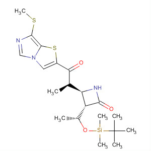 490037-60-0  2-Azetidinone,3-[(1R)-1-[[(1,1-dimethylethyl)dimethylsilyl]oxy]ethyl]-4-[(1R)-1-methyl-2-[7-(methylthio)imidazo[5,1-b]thiazol-2-yl]-2-oxoethyl]-, (3S,4R)-