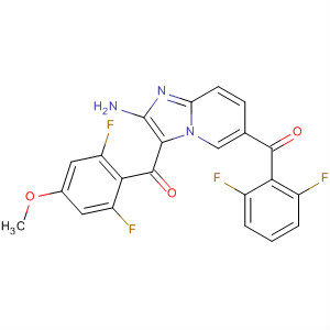 490038-63-6  Methanone,[2-amino-6-(2,6-difluorobenzoyl)imidazo[1,2-a]pyridin-3-yl](2,6-difluoro-4-methoxyphenyl)-