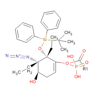 491580-23-5  Phosphonic acid,[(3S,4S,5R)-4-azido-3-[[(1,1-dimethylethyl)diphenylsilyl]oxy]-5-hydroxy-1-cyclohexen-1-yl]-, diethyl ester