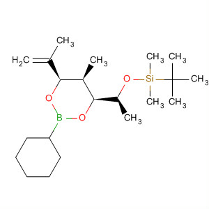 491589-41-4  1,3,2-Dioxaborinane,2-cyclohexyl-4-[(1S)-1-[[(1,1-dimethylethyl)dimethylsilyl]oxy]ethyl]-5-methyl-6-(1-methylethenyl)-, (4S,5R,6R)-