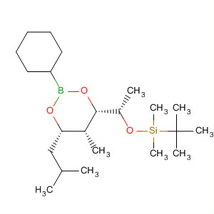 491589-42-5  1,3,2-Dioxaborinane,2-cyclohexyl-4-[(1S)-1-[[(1,1-dimethylethyl)dimethylsilyl]oxy]ethyl]-5-methyl-6-(2-methylpropyl)-, (4S,5R,6S)-