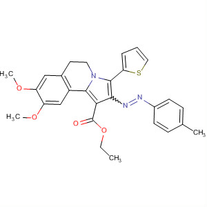 491613-62-8  Pyrrolo[2,1-a]isoquinoline-1-carboxylic acid,5,6-dihydro-8,9-dimethoxy-2-[(4-methylphenyl)azo]-3-(2-thienyl)-, ethylester