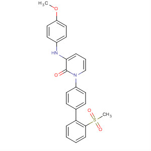 477739-15-4  2(1H)-Pyridinone,3-[(4-methoxyphenyl)amino]-1-[2'-(methylsulfonyl)[1,1'-biphenyl]-4-yl]-