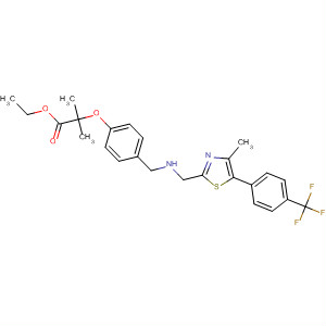 477740-72-0  Propanoic acid,2-methyl-2-[4-[[[[4-methyl-5-[4-(trifluoromethyl)phenyl]-2-thiazolyl]carbonyl]amino]methyl]phenoxy]-, ethyl ester