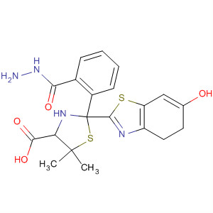477778-52-2  4-Thiazolecarboxylic acid,4,5-dihydro-2-(6-hydroxy-2-benzothiazolyl)-5,5-dimethyl-,2-phenylhydrazide
