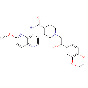 477787-48-7  4-Piperidinecarboxamide,1-[2-(2,3-dihydro-1,4-benzodioxin-6-yl)-2-hydroxyethyl]-N-(6-methoxy-1,5-naphthyridin-4-yl)-