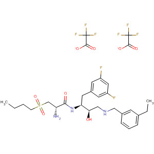 477792-71-5  Propanamide,2-amino-3-(butylsulfonyl)-N-[(1S,2R)-1-[(3,5-difluorophenyl)methyl]-3-[[(3-ethylphenyl)methyl]amino]-2-hydroxypropyl]-, (2S)-,bis(trifluoroacetate) (salt)