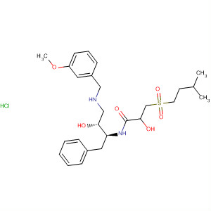 477793-02-5  Propanamide,2-hydroxy-N-[(1S,2R)-2-hydroxy-3-[[(3-methoxyphenyl)methyl]amino]-1-(phenylmethyl)propyl]-3-[(3-methylbutyl)sulfonyl]-, monohydrochloride