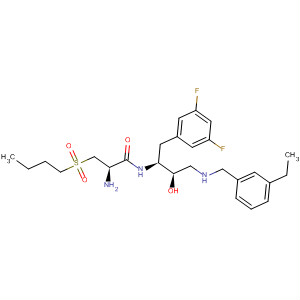 477793-25-2  Propanamide,2-amino-3-(butylsulfonyl)-N-[(1S,2R)-1-[(3,5-difluorophenyl)methyl]-3-[[(3-ethylphenyl)methyl]amino]-2-hydroxypropyl]-, (2R)-
