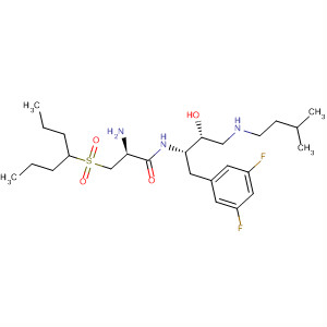 477793-29-6  Propanamide,2-amino-N-[(1S,2R)-1-[(3,5-difluorophenyl)methyl]-2-hydroxy-3-[(3-methylbutyl)amino]propyl]-3-[(1-propylbutyl)sulfonyl]-, (2S)-