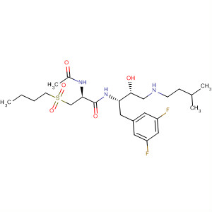 477794-05-1  Propanamide,2-(acetylamino)-3-(butylsulfonyl)-N-[(1S,2R)-1-[(3,5-difluorophenyl)methyl]-2-hydroxy-3-[(3-methylbutyl)amino]propyl]-, (2S)-