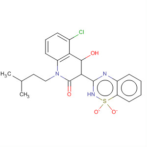 477930-72-6  2(1H)-Quinolinone,5-chloro-3-(1,1-dioxido-2H-1,2,4-benzothiadiazin-3-yl)-4-hydroxy-1-(3-methylbutyl)-