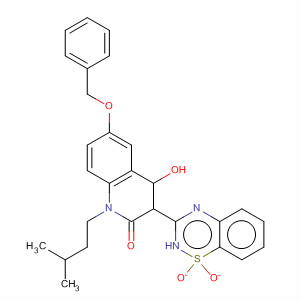 477931-30-9  2(1H)-Quinolinone,3-(1,1-dioxido-2H-1,2,4-benzothiadiazin-3-yl)-4-hydroxy-1-(3-methylbutyl)-6-(phenylmethoxy)-