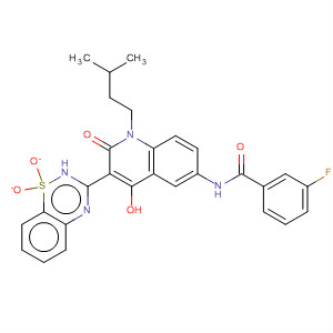 477932-17-5  Benzamide,N-[3-(1,1-dioxido-2H-1,2,4-benzothiadiazin-3-yl)-1,2-dihydro-4-hydroxy-1-(3-methylbutyl)-2-oxo-6-quinolinyl]-3-fluoro-