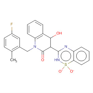 477932-33-5  2(1H)-Quinolinone,3-(1,1-dioxido-2H-1,2,4-benzothiadiazin-3-yl)-1-[(5-fluoro-2-methylphenyl)methyl]-4-hydroxy-