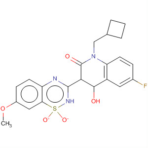 477932-53-9  2(1H)-Quinolinone,1-(cyclobutylmethyl)-6-fluoro-4-hydroxy-3-(7-methoxy-1,1-dioxido-2H-1,2,4-benzothiadiazin-3-yl)-