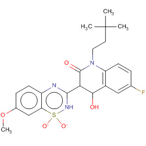 477932-54-0  2(1H)-Quinolinone,1-(3,3-dimethylbutyl)-6-fluoro-4-hydroxy-3-(7-methoxy-1,1-dioxido-2H-1,2,4-benzothiadiazin-3-yl)-