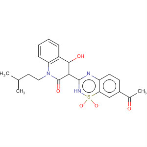 477932-55-1  2(1H)-Quinolinone,3-(7-acetyl-1,1-dioxido-2H-1,2,4-benzothiadiazin-3-yl)-4-hydroxy-1-(3-methylbutyl)-