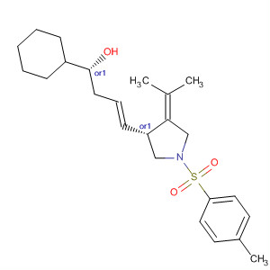 478176-13-5  Pyrrolidine,3-[(1E,4R)-4-cyclohexyl-4-hydroxy-1-butenyl]-4-(1-methylethylidene)-1-[(4-methylphenyl)sulfonyl]-, (3R)-rel-