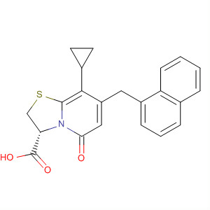 478297-64-2  5H-Thiazolo[3,2-a]pyridine-3-carboxylic acid,8-cyclopropyl-2,3-dihydro-7-(1-naphthalenylmethyl)-5-oxo-, (3R)-