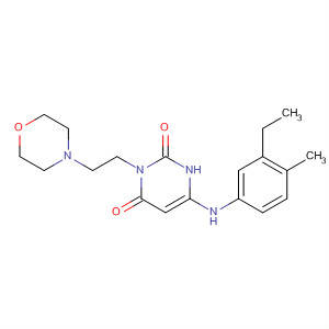 478921-42-5  2,4(1H,3H)-Pyrimidinedione,6-[(3-ethyl-4-methylphenyl)amino]-3-[2-(4-morpholinyl)ethyl]-