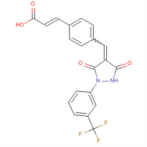 479241-48-0  2-Propenoic acid,3-[4-[[3,5-dioxo-1-[3-(trifluoromethyl)phenyl]-4-pyrazolidinylidene]methyl]phenyl]-, (2E)-