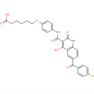 479621-68-6  Hexanoic acid,6-[4-[[[6-(4-fluorobenzoyl)-1,2-dihydro-4-hydroxy-2-oxo-3-quinolinyl]carbonyl]amino]phenoxy]-