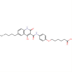 479621-69-7  Hexanoic acid,6-[4-[[(1,2-dihydro-4-hydroxy-2-oxo-6-pentyl-3-quinolinyl)carbonyl]amino]phenoxy]-
