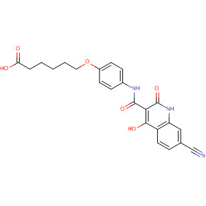479621-79-9  Hexanoic acid,6-[4-[[(7-cyano-1,2-dihydro-4-hydroxy-2-oxo-3-quinolinyl)carbonyl]amino]phenoxy]-