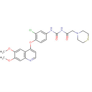 479687-89-3  4-Thiomorpholineacetamide,N-[[[3-chloro-4-[(6,7-dimethoxy-4-quinolinyl)oxy]phenyl]amino]carbonyl]-