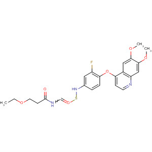 479688-16-9  Propanamide,N-[[[4-[(6,7-dimethoxy-4-quinolinyl)oxy]-3-fluorophenyl]amino]thioxomethyl]-3-ethoxy-