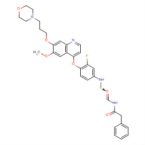 479689-39-9  Benzeneacetamide,N-[[[3-fluoro-4-[[6-methoxy-7-[3-(4-morpholinyl)propoxy]-4-quinolinyl]oxy]phenyl]amino]thioxomethyl]-