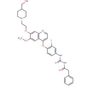 479689-51-5  Benzeneacetamide,N-[[[3-fluoro-4-[[7-[2-[4-(hydroxymethyl)-1-piperidinyl]ethoxy]-6-methoxy-4-quinolinyl]oxy]phenyl]amino]carbonyl]-