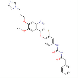 479689-70-8  Benzeneacetamide,N-[[[3-fluoro-4-[[7-[3-(1H-imidazol-1-yl)propoxy]-6-methoxy-4-quinolinyl]oxy]phenyl]amino]carbonyl]-
