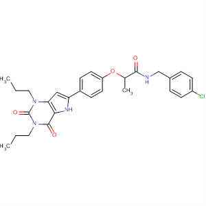 480992-89-0  Propanamide,N-[(4-chlorophenyl)methyl]-2-[4-(2,3,4,5-tetrahydro-2,4-dioxo-1,3-dipropyl-1H-pyrrolo[3,2-d]pyrimidin-6-yl)phenoxy]-