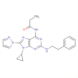 482364-17-0  Propanamide,N-[9-cyclopropyl-2-[(2-phenylethyl)amino]-8-(1H-pyrazol-1-yl)-9H-purin-6-yl]-