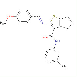 484018-13-5  4H-Cyclopenta[b]thiophene-3-carboxamide,5,6-dihydro-2-[[(4-methoxyphenyl)methylene]amino]-N-(3-methylphenyl)-