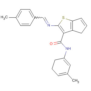 484018-14-6  4H-Cyclopenta[b]thiophene-3-carboxamide,5,6-dihydro-N-(3-methylphenyl)-2-[[(4-methylphenyl)methylene]amino]-