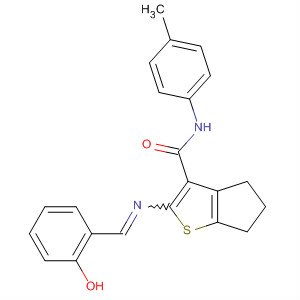 484018-16-8  4H-Cyclopenta[b]thiophene-3-carboxamide,5,6-dihydro-2-[[(2-hydroxyphenyl)methylene]amino]-N-(4-methylphenyl)-