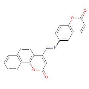 484684-95-9  2H-Naphtho[1,2-b]pyran-2-one,4-[[(2-oxo-2H-1-benzopyran-6-yl)imino]methyl]-