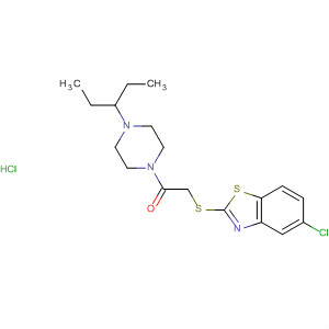 485797-68-0  Piperazine, 1-[[(5-chloro-2-benzothiazolyl)thio]acetyl]-4-(1-ethylpropyl)-,monohydrochloride