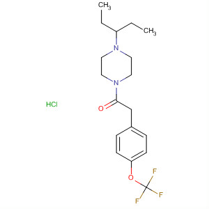 485797-78-2  Piperazine, 1-(1-ethylpropyl)-4-[[4-(trifluoromethoxy)phenyl]acetyl]-,monohydrochloride