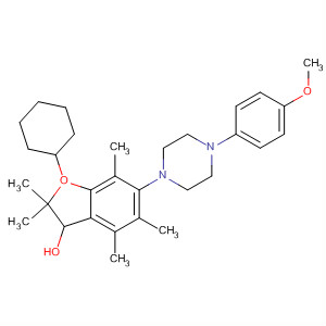 485813-70-5  3-Benzofuranol,3-cyclohexyl-2,3-dihydro-5-[4-(4-methoxyphenyl)-1-piperazinyl]-2,2,4,6,7-pentamethyl-