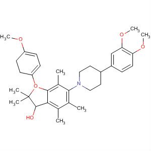 485816-23-7  3-Benzofuranol,5-[4-(3,4-dimethoxyphenyl)-1-piperidinyl]-2,3-dihydro-3-(4-methoxyphenyl)-2,2,4,6,7-pentamethyl-