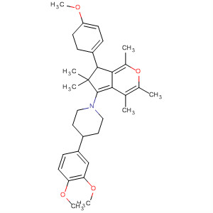 485816-24-8  Piperidine,1-[2,3-dihydro-3-(4-methoxyphenyl)-2,2,4,6,7-pentamethyl-5-benzofuranyl]-4-(3,4-dimethoxyphenyl)-