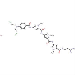 485816-53-3  1H-Pyrrole-2-carboxamide,N-[5-[[(3-amino-3-iminopropyl)amino]carbonyl]-1-methyl-1H-pyrrol-3-yl]-4-[[[4-[[4-[bis(2-chloroethyl)amino]benzoyl]amino]-1-methyl-1H-pyrrol-2-yl]carbonyl]amino]-1-methyl-, monohydrobromide