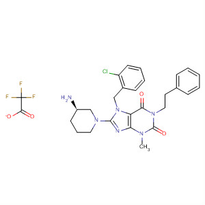 485820-64-2  1H-Purine-2,6-dione,8-[(3R)-3-amino-1-piperidinyl]-7-[(2-chlorophenyl)methyl]-3,7-dihydro-3-methyl-1-(2-phenylethyl)-, mono(trifluoroacetate)