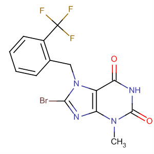 485821-33-8  1H-Purine-2,6-dione,8-bromo-3,7-dihydro-3-methyl-7-[[2-(trifluoromethyl)phenyl]methyl]-